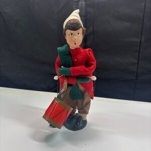 Byers Choice Caroler Drummer Ice Skater hand-sculpted and painted clay face 80s